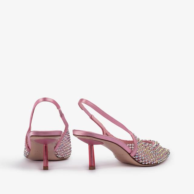 Le Silla Slingback gioiello rete rosa dea e Cristalli Prezzo Ridotto