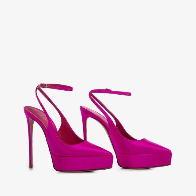 Le Silla Slingback con plateau raso fucsia bouganville In Saldo