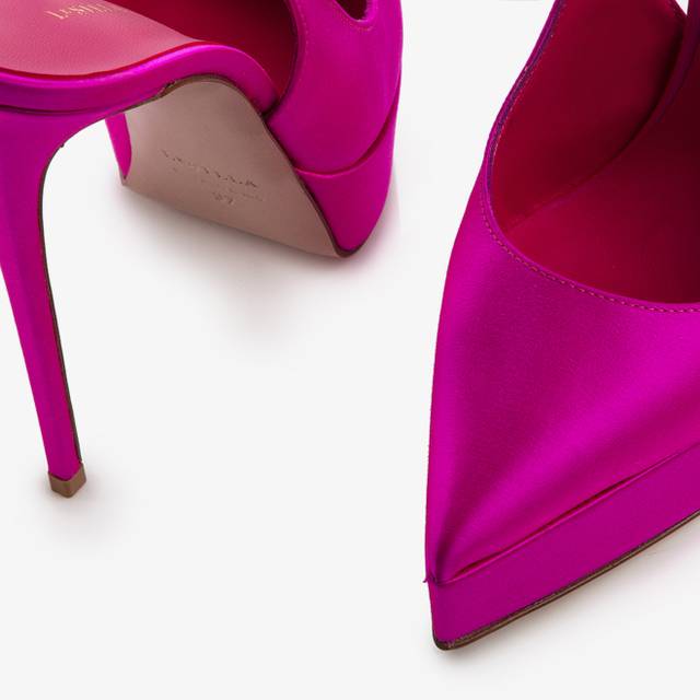 Le Silla Slingback con plateau raso fucsia bouganville In Saldo