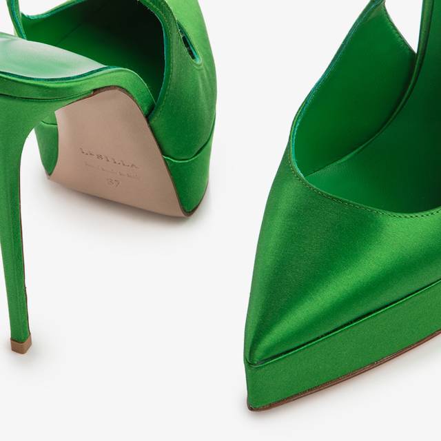Le Silla Slingback con plateau raso verde emerald Nuova