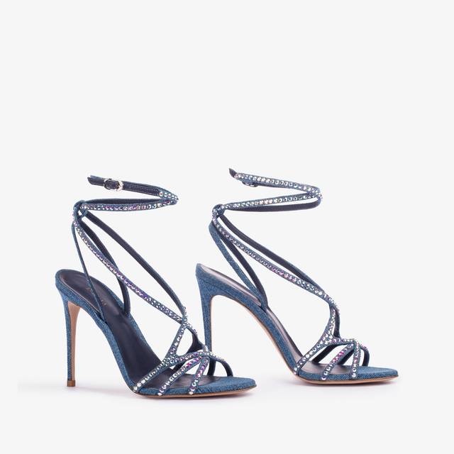 Le Silla Sandalo denim blu Italia