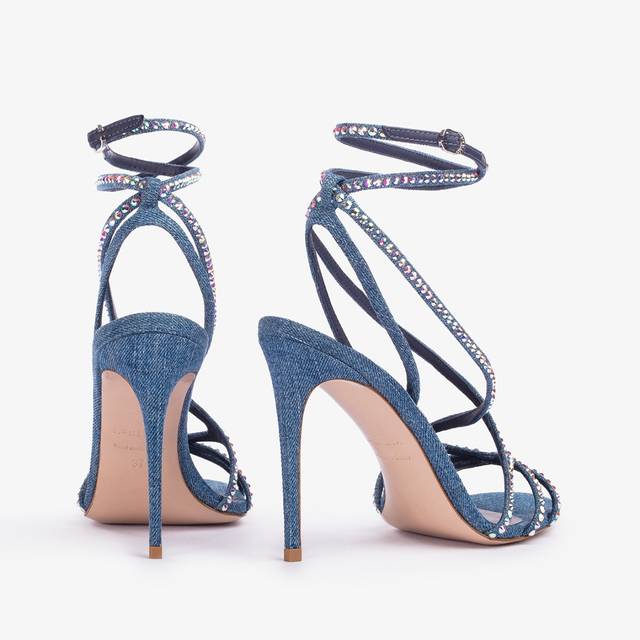 Le Silla Sandalo denim blu Italia