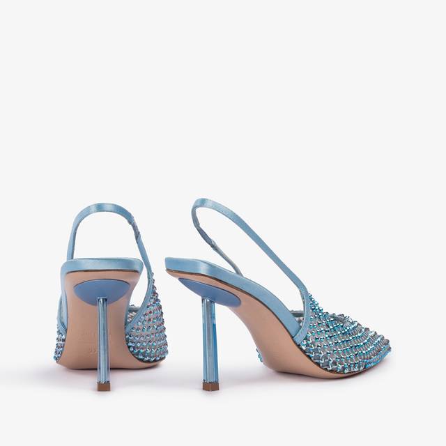 Le Silla Slingback gioiello rete azzurro cielo e Cristalli Vendita