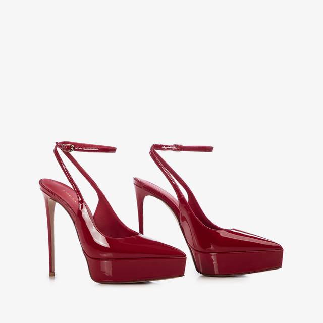 Le Silla Slingback con plateau vernice rossa Spedizione Gratuita