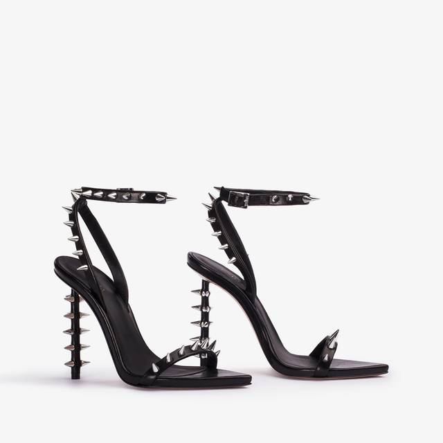 Le Silla Sandalo pelle nero con borchie argento Qualità Garantita