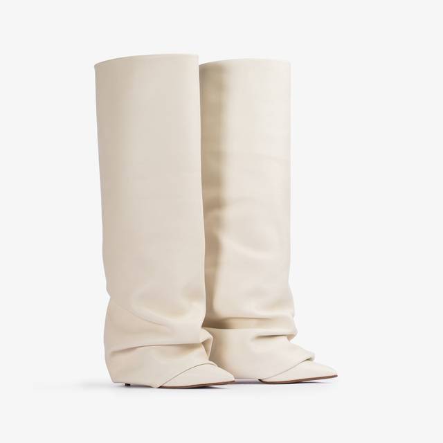 Le Silla Stivale con risvolto nappa bianco milk Promozione Limitata