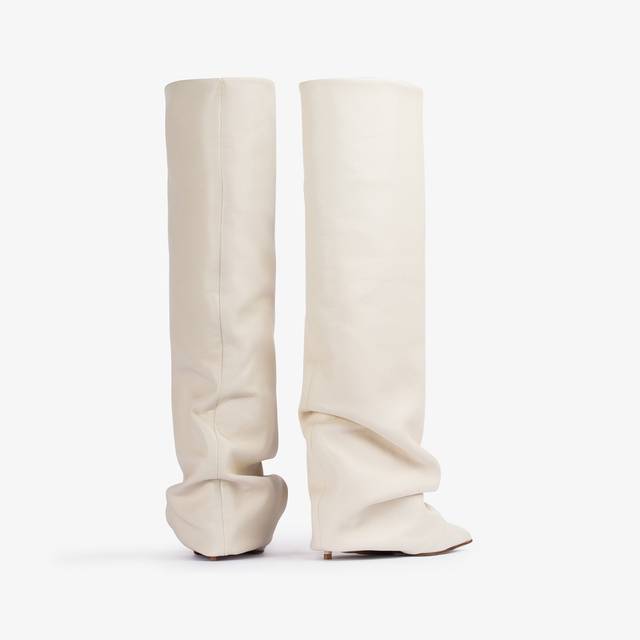 Le Silla Stivale con risvolto nappa bianco milk Promozione Limitata