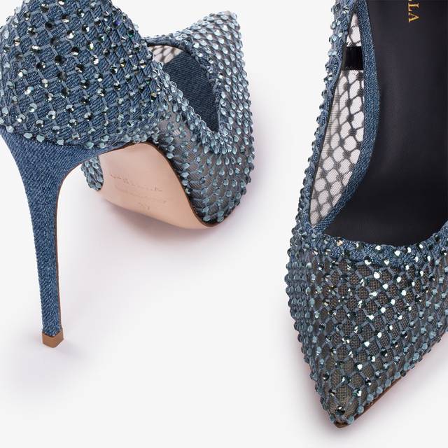 Le Silla Décolleté gioiello rete denim blu Convenienza