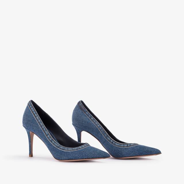 Le Silla Décolleté denim blu Presa