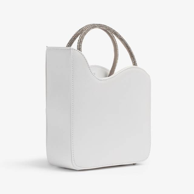 Le Silla Small bag pelle bianca carta e Cristalli Economico