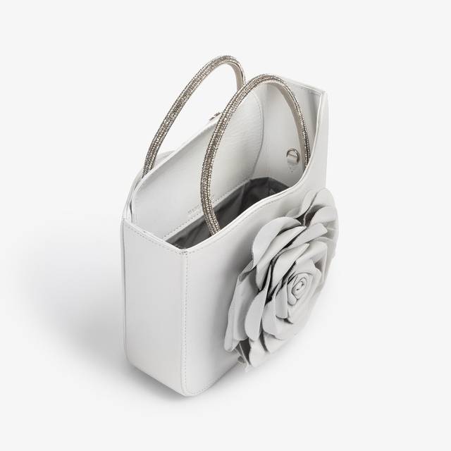 Le Silla Small bag pelle bianca carta e Cristalli Economico