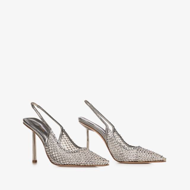 Le Silla Slingback gioiello rete argento Moda