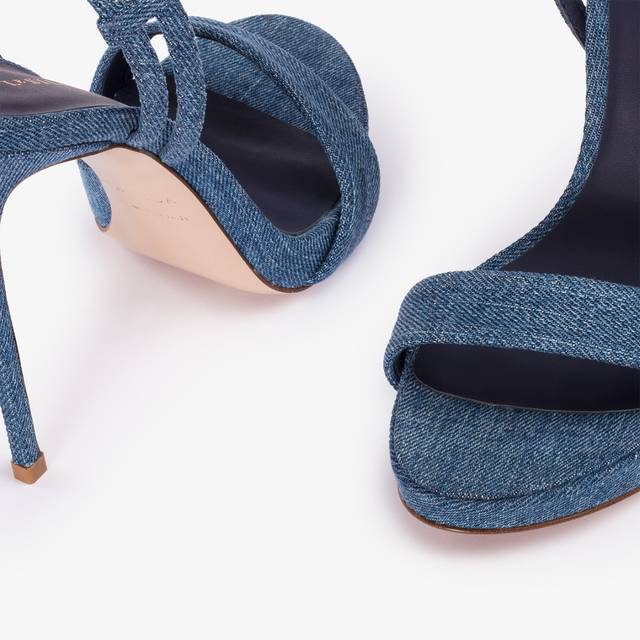 Le Silla Sandalo denim blu Italy