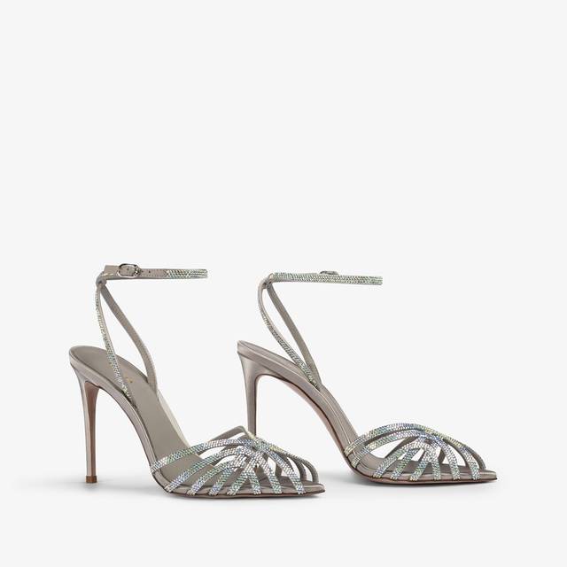 Le Silla Sandalo raso argento e Cristalli Offerta migliore