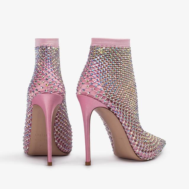 Le Silla Stivaletto calza rosa dea e Cristalli Consegna Veloce