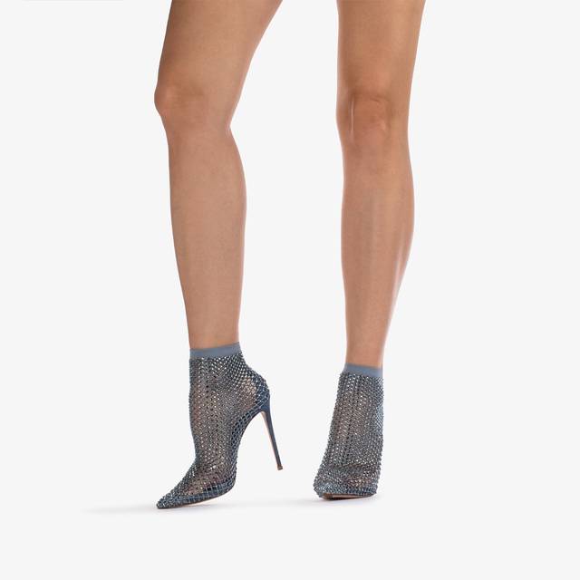 Le Silla Stivaletto calza blu denim e Cristalli Promozione Limitata