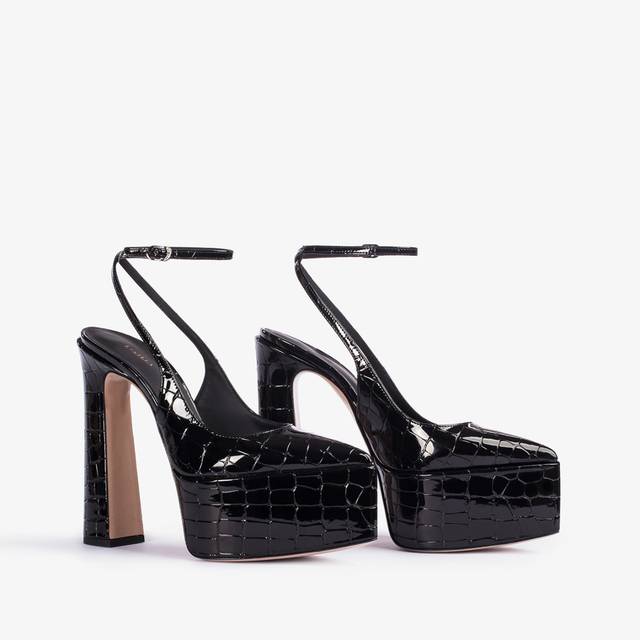 Le Silla Slingback con plateau stampa cocco nera Hotsell