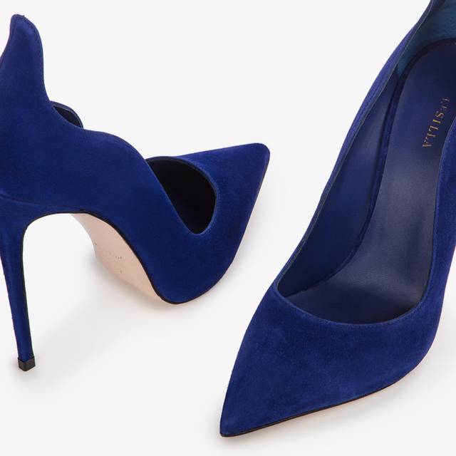 Le Silla Décolleté camoscio blu lazuli Vendite Flash