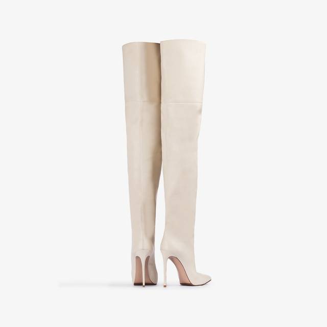 Le Silla Stivale sopra al ginocchio oversize nappa bianco milk Vendita