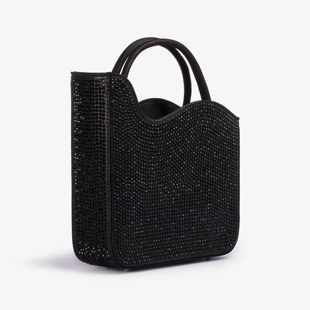 Le Silla Small bag cristalli nero jet In vendita