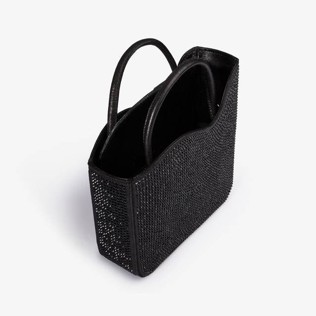 Le Silla Small bag cristalli nero jet In vendita