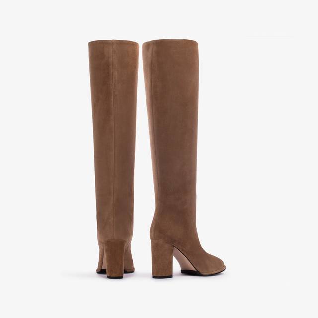 Le Silla Stivale al ginocchio camoscio marrone ginger con fodera lapin Qualità Garantita