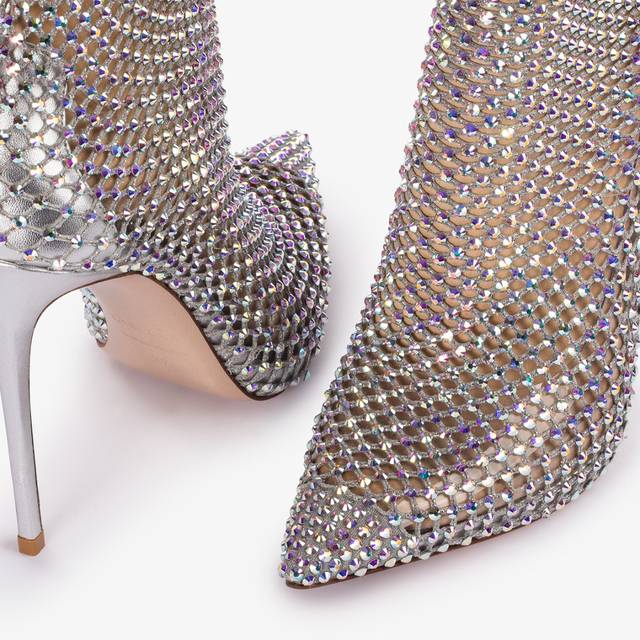 Le Silla Stivaletto calza argento eclissi e Cristalli Offerta