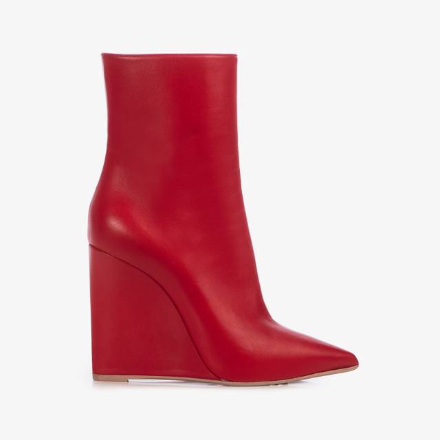 Le Silla Stivaletto con zeppa nappa rosso Sconto