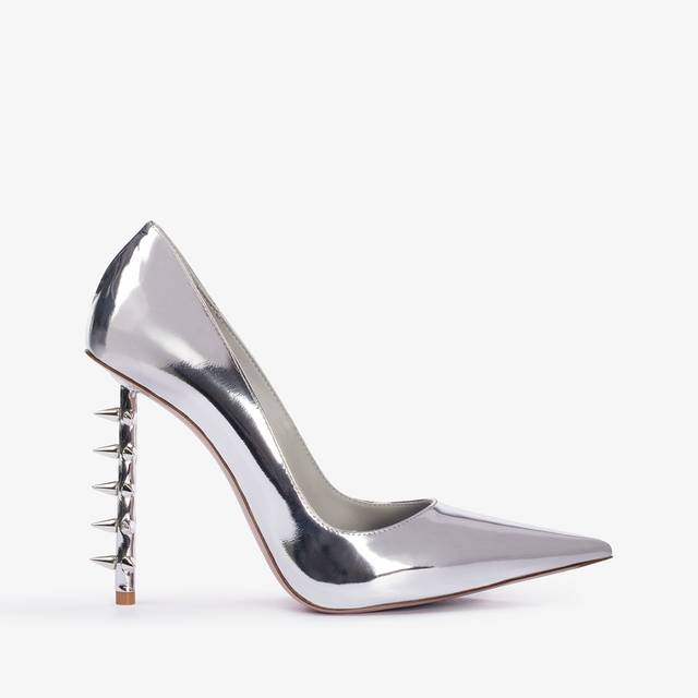 Le Silla Décolleté metallizzata argento con borchie Hotsell