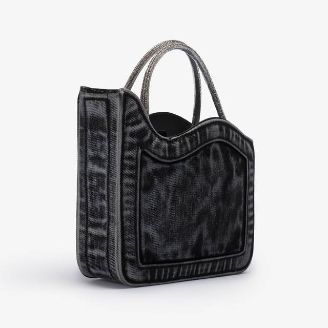 Le Silla Small bag denim nero e Cristalli Nuova