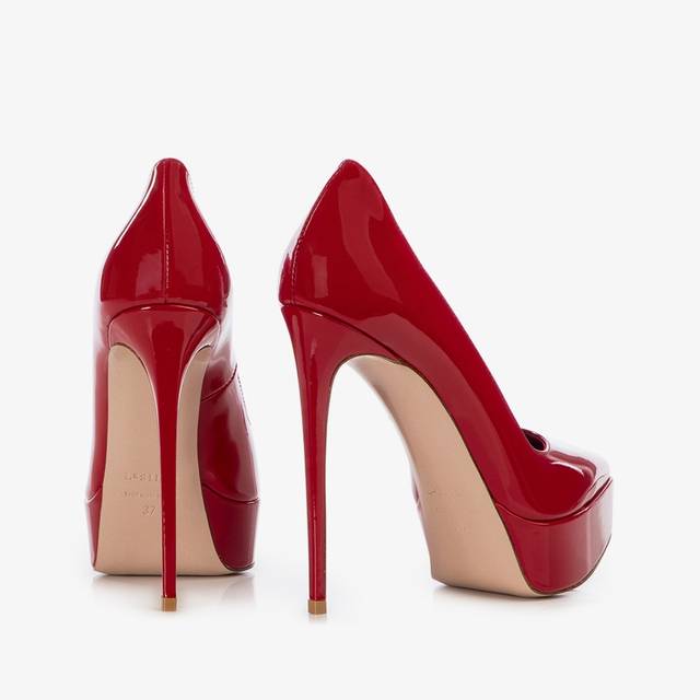 Le Silla Décolleté con plateau vernice rossa Flash Sale