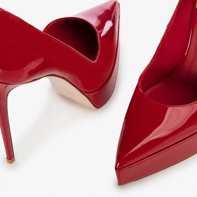 Le Silla Décolleté con plateau vernice rossa Flash Sale