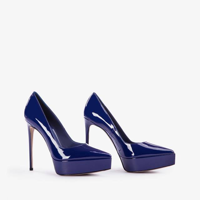 Le Silla Décolleté con plateau vernice blu lazuli Fornitura limitata
