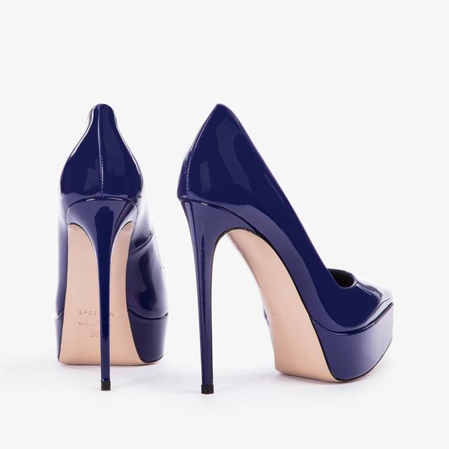 Le Silla Décolleté con plateau vernice blu lazuli Fornitura limitata