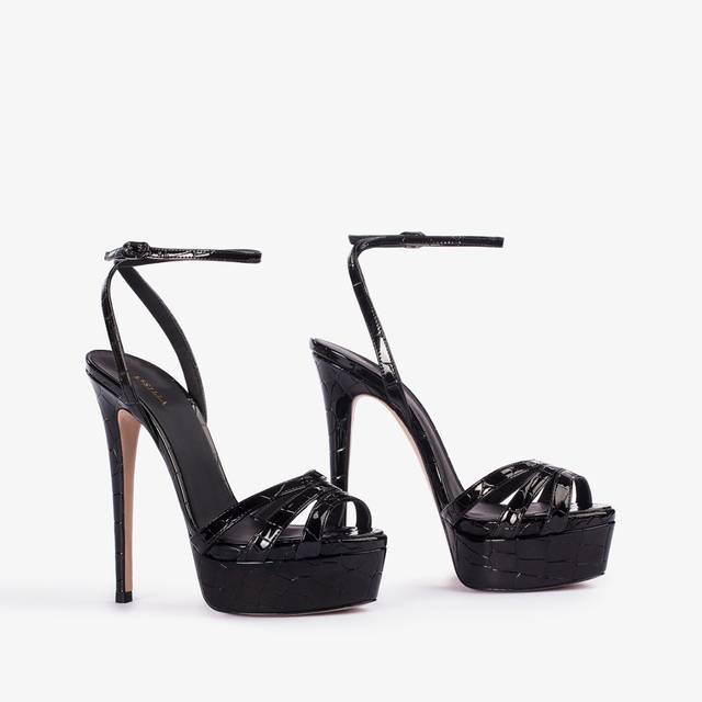 Le Silla Sandalo con plateau stampa cocco nero Offerta San Valentino