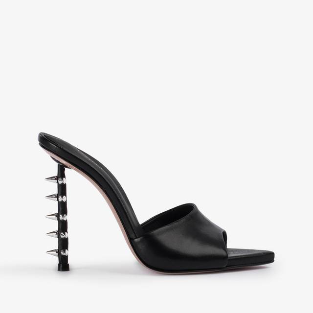 Le Silla Sandalo mule pelle nero con borchie Offerta Anniversario
