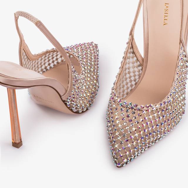Le Silla Slingback gioiello rete nude skin Lightning offer