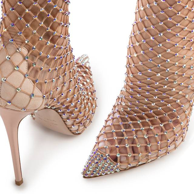 Le Silla Stivale sopra il ginocchio calza nude skin con Cristalli Offerte giornaliere