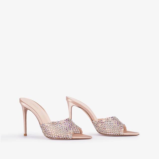 Le Silla Sandalo gioiello rete nude skin con Cristalli Super Saving Price