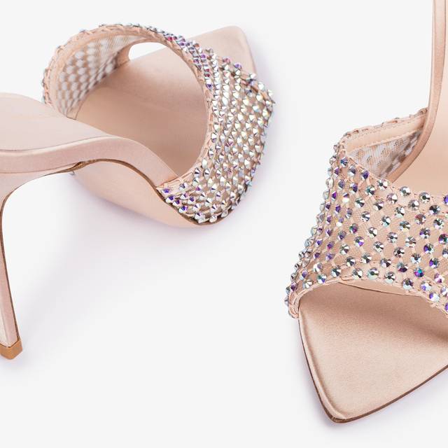 Le Silla Sandalo gioiello rete nude skin con Cristalli Super Saving Price