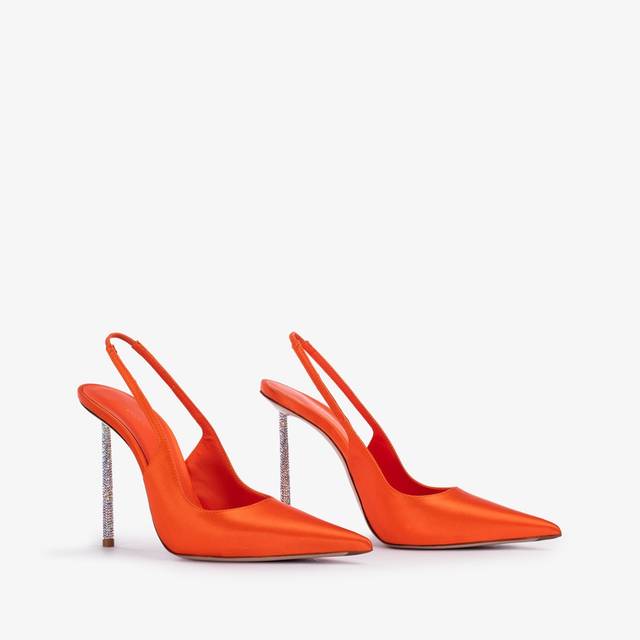 Le Silla Slingback raso arancione mandarin Fino al 60% di sconto