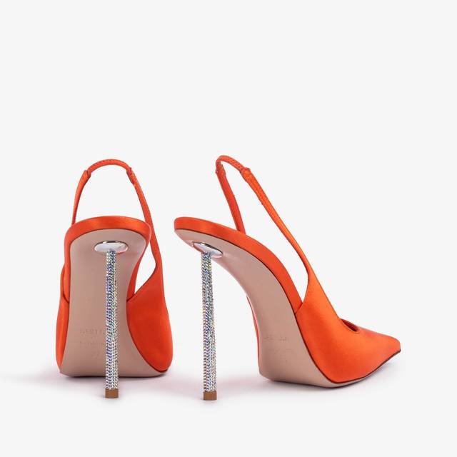 Le Silla Slingback raso arancione mandarin Fino al 60% di sconto
