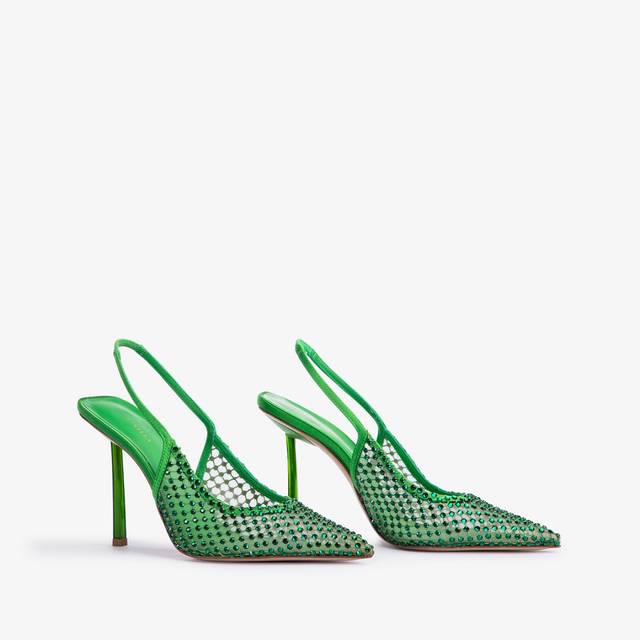 Le Silla Slingback gioiello rete verde emerald Sostegno trimestrale