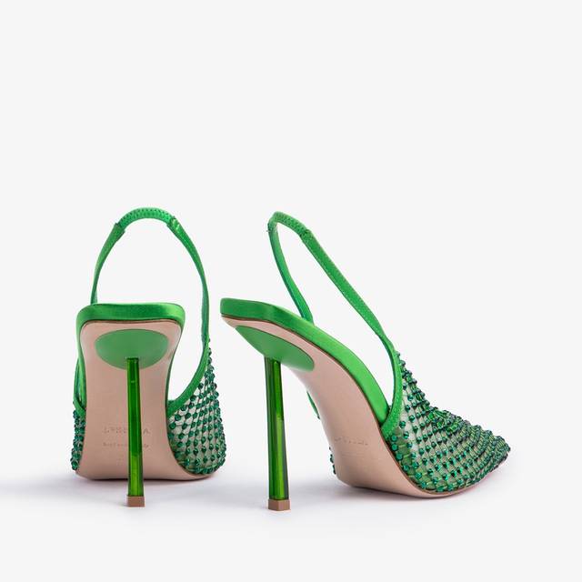 Le Silla Slingback gioiello rete verde emerald Sostegno trimestrale