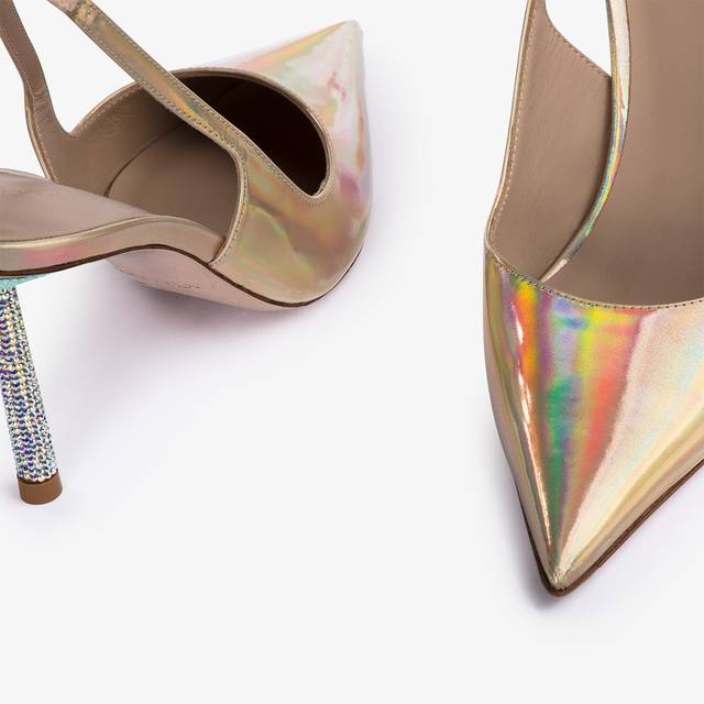 Le Silla Slingback iridescente nude Fino al 55% di sconto