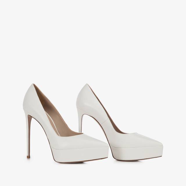 Le Silla Décolleté con plateau pelle bianca carta Solo un giorno rimasto