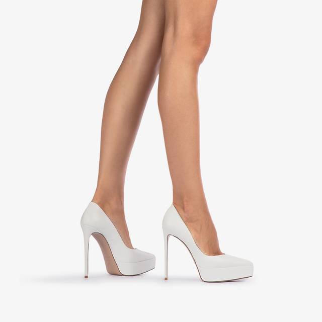 Le Silla Décolleté con plateau pelle bianca carta Solo un giorno rimasto