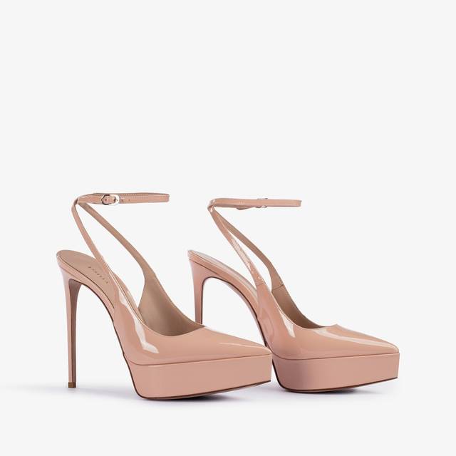 Le Silla Slingback con plateau vernice nude skin Enormi sconti