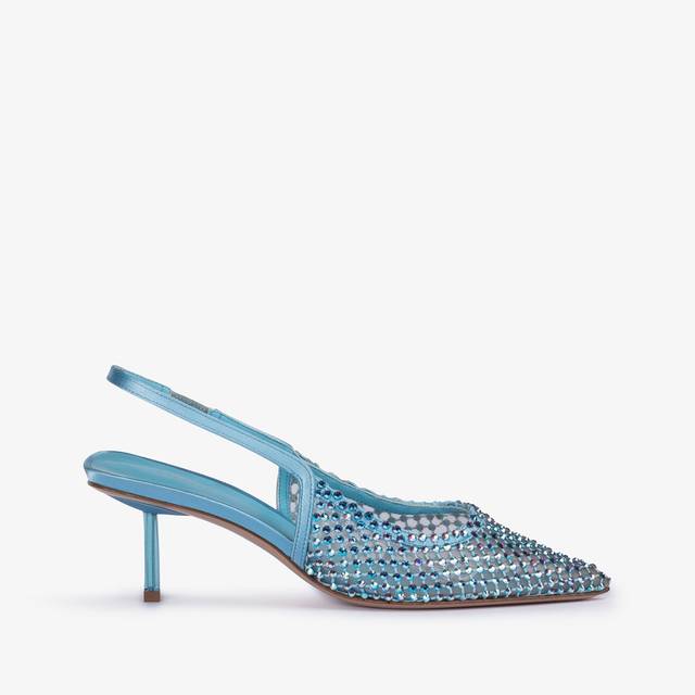 Le Silla Slingback gioiello rete azzurro cielo e Cristalli In Linea