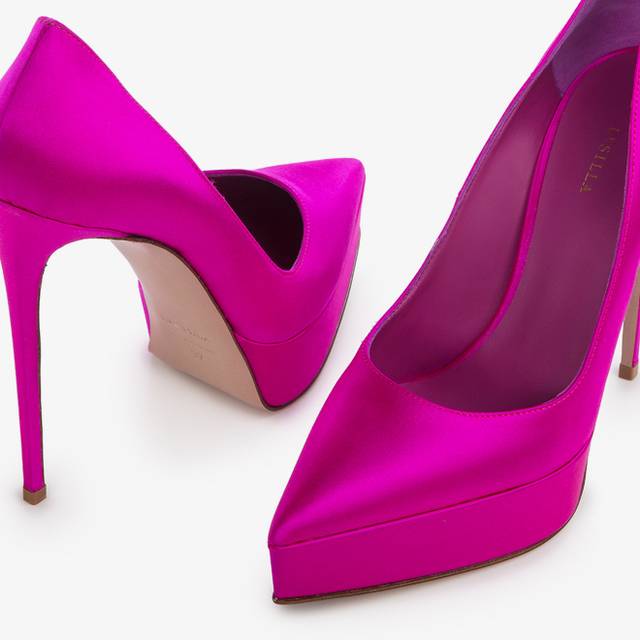 Le Silla Décolleté con plateau raso fucsia bouganville Qualità